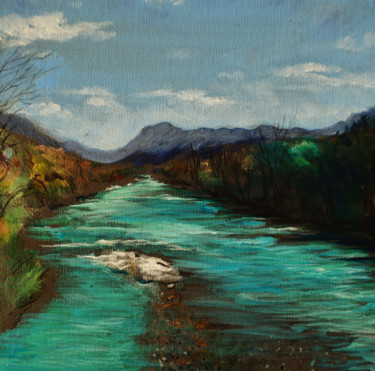 Painting titled "ma Drôme" by Etzi, Original Artwork, Oil