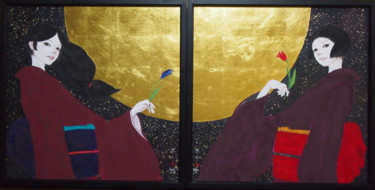 Peinture intitulée "Gecka-Souka-Zu (Deu…" par Souske, Œuvre d'art originale, Pigments