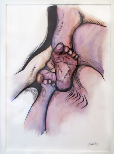 Peinture intitulée "(in)consciência cor…" par Inês Paixão, Œuvre d'art originale, Aquarelle