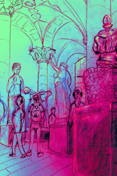 Digitale Kunst mit dem Titel "Museum" von Julianna Dávid, Original-Kunstwerk, Andere