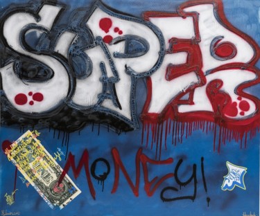 绘画 标题为“Super Money” 由Umberto Zive, 原创艺术品, 喷漆