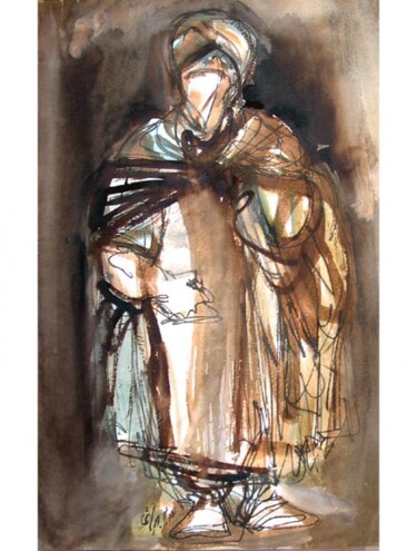 Tekening getiteld "mouvement9" door Mohamed Barrak, Origineel Kunstwerk