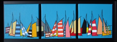 Peinture intitulée "Les voiles de Doëlan" par Nyls  Eliot, Œuvre d'art originale, Acrylique