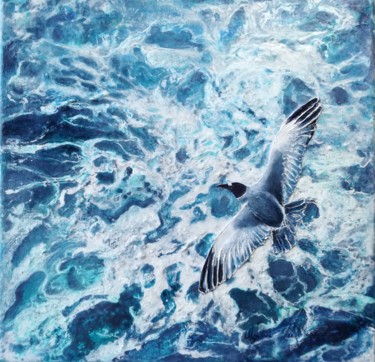 Ζωγραφική με τίτλο "Adopter sur la mer…" από Marie Landreau, Αυθεντικά έργα τέχνης, Ακρυλικό