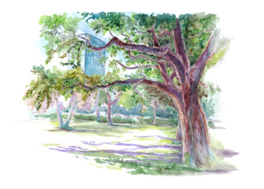 Tekening getiteld "The Nature of City" door Aleksandr Petrunin, Origineel Kunstwerk, Inkt