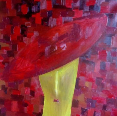 Peinture intitulée ""The Lady in Red"" par Leonid Shatsylo (Leo Adam), Œuvre d'art originale, Huile