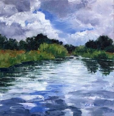 Norfolk Broads Painting titled "Norfolk Broads" by Zoe Norman, Original Artwork, Oil