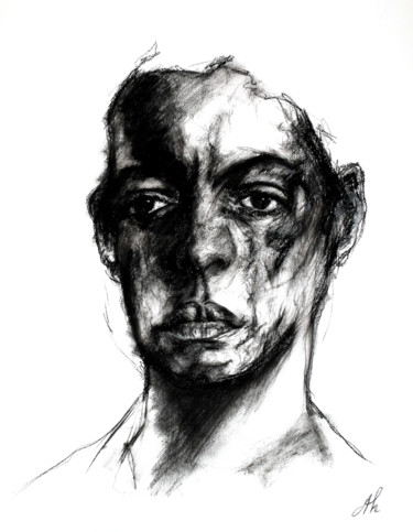 Dessin intitulée "Visage" par Christophe Thomas, Œuvre d'art originale