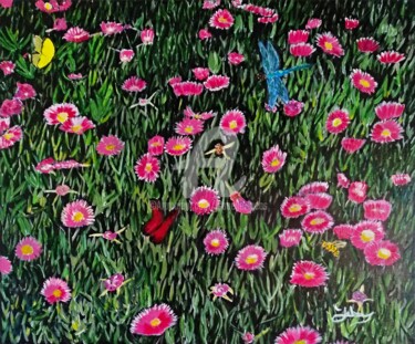 Peinture intitulée "Un jour d'été" par Isabelle Lucas, Œuvre d'art originale, Huile