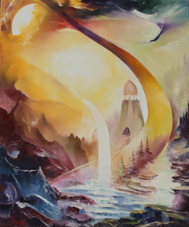 Peinture intitulée "COUPOLE  COLLIOURE…" par Ma, Œuvre d'art originale, Huile