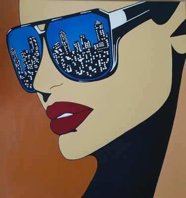 Painting titled "Urban woman" by Ana Von Laff, Original Artwork, Acrylic
