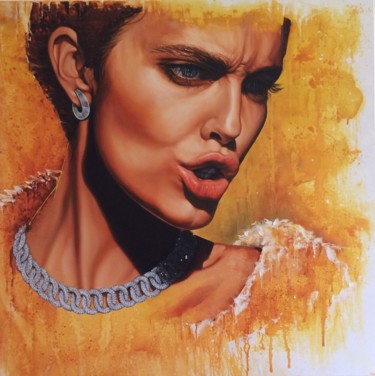 Spoiled Brat Schilderij getiteld "Spoiled Brat" door Inge Coolen, Origineel Kunstwerk, Olie