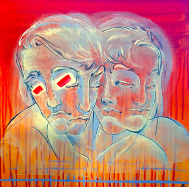绘画 标题为“Multiple's Head” 由Oberlin The Artist, 原创艺术品, 丙烯