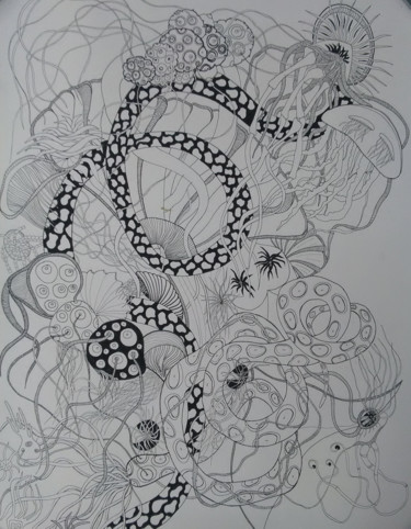 Drawing titled "unlimited-dream-n-2" by Christophe Gueraut, Original Artwork, Marker
