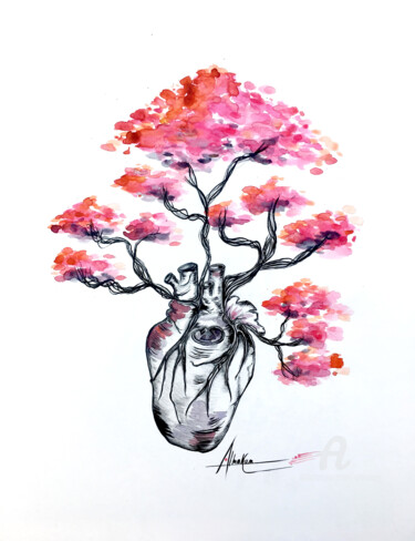 Le coeur des hommes 图画 标题为“Le coeur des hommes” 由Almakan, 原创艺术品, 墨