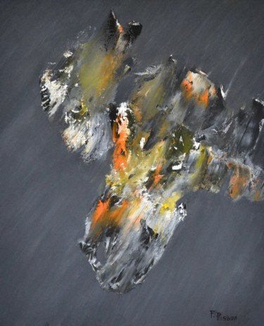 绘画 标题为“abstraction figurat…” 由Fabrice Plisson, 原创艺术品, 油 安装在木质担架架上