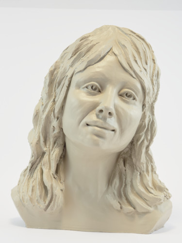 Sculpture intitulée "Regard vers l'extér…" par Véronique Lopez-Boiteux, Œuvre d'art originale, Terre cuite
