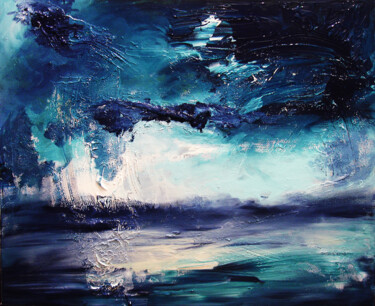 Bleu de nuit Peinture intitulée "Bleu de nuit" par Pascal Thomas, Œuvre d'art originale