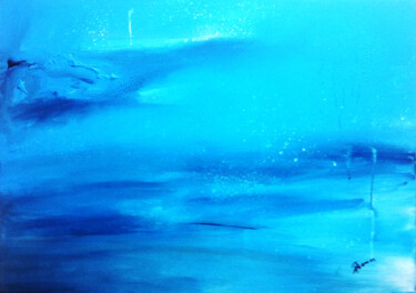 Bleu comme tes yeux ! Peinture intitulée "Bleu comme tes yeux…" par Pascal Thomas, Œuvre d'art originale, Acrylique