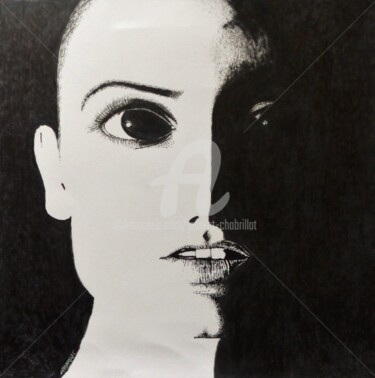 绘画 标题为“portait ombre et lu…” 由Laurent Chabrillat, 原创艺术品, 标记