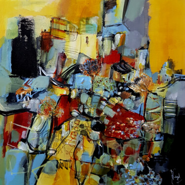 Peinture intitulée "Mythes itinérants" par Muriel Cayet, Œuvre d'art originale, Acrylique