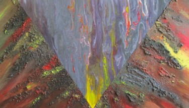 Malerei mit dem Titel "Vulkano" von Fèby, Original-Kunstwerk, Acryl Auf Keilrahmen aus Holz montiert