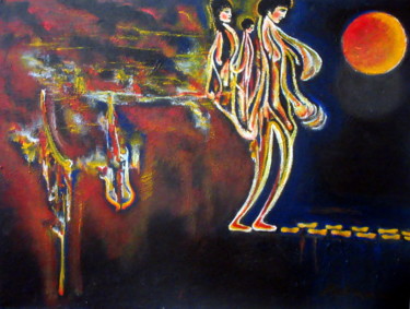 Peinture intitulée "les-refugies-acryli…" par Marianne Charlotte Mylonas-Svikovsky (Marlo), Œuvre d'art originale, Acrylique