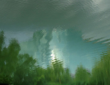 Abstract Nature II: "Green and Blue", Medium Canvas Photography titled "Abstract Nature II:…" by Curtis H. Jones, Original Artwork, Digital Photography Mounted on Wood Stretche…