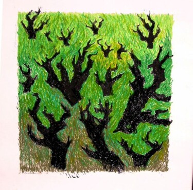 Peinture intitulée "printemps" par Patrick Desombre, Œuvre d'art originale, Pastel