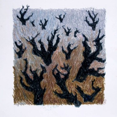 Peinture intitulée "hiver" par Patrick Desombre, Œuvre d'art originale, Pastel
