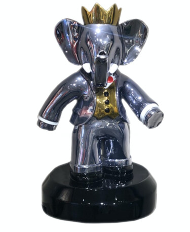 Babolex 35cms Classique Chrome Noir Rzeźba zatytułowany „Babolex 35cms Class…” autorstwa Vincent Faudemer, Oryginalna praca, Żywica