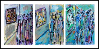 Peinture intitulée "LE MONDE DE L'ART" par Jean Mirre, Œuvre d'art originale, Huile