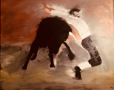 Peinture intitulée "Joutes Basques" par Jean-Marie Reynaud (jmry), Œuvre d'art originale, Huile Monté sur Châssis en bois