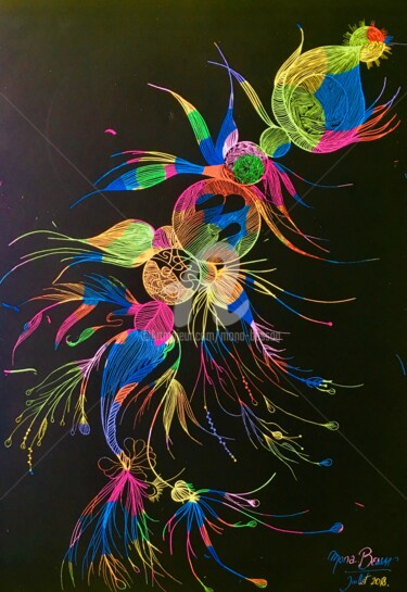 제목이 "Rainbow specimen 02…"인 그림 Mona Bessaa로, 원작, 실버 포인트