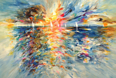 Seascape Sailing Impressions XL 3 绘画 标题为“Seascape Sailing Im…” 由Peter Nottrott, 原创艺术品, 丙烯