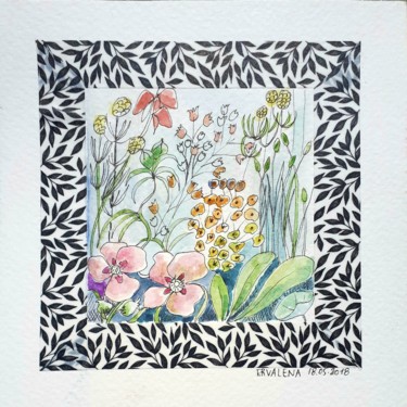 Peinture intitulée "SUMMER BLOSSOM 2" par Ervalena, Œuvre d'art originale, Aquarelle