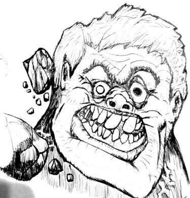 图画 标题为“Cabeça de Hulk cart…” 由Jose Luis, 原创艺术品, 圆珠笔