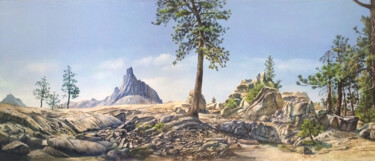 Schilderij getiteld "haut montagne" door Franzart, Origineel Kunstwerk, Olie