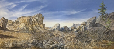 Schilderij getiteld "loin" door Franzart, Origineel Kunstwerk, Olie