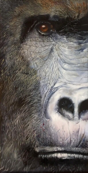 Schilderij getiteld "gorilla" door Franzart, Origineel Kunstwerk, Olie