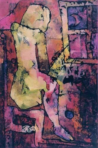 Malarstwo zatytułowany „No.G16” autorstwa Małgorzata Krasucka, Oryginalna praca, Olej Zamontowany na Drewniana rama noszy