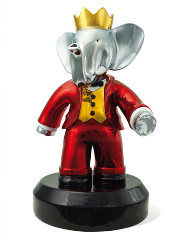 Babolex Classique Rouge Or Socle Noir 60 cm 雕塑 标题为“Babolex Classique R…” 由Vincent Faudemer, 原创艺术品, 树脂