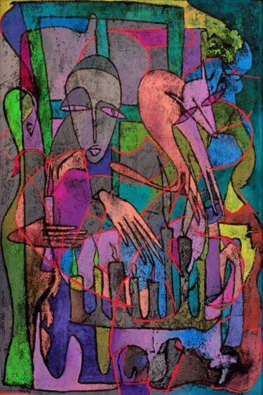 Malarstwo zatytułowany „Chanuka” autorstwa Małgorzata Krasucka, Oryginalna praca, Olej