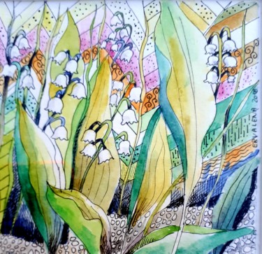 Peinture intitulée "SPRING BLOSSOM" par Ervalena, Œuvre d'art originale, Aquarelle