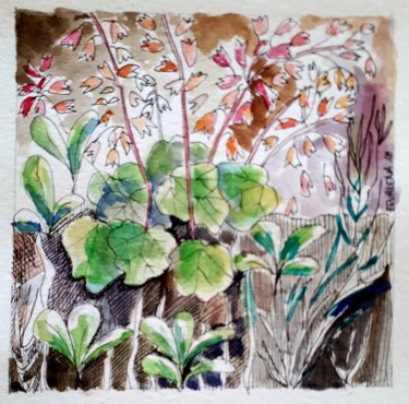 Peinture intitulée "SUMMER BLOSSOM 5" par Ervalena, Œuvre d'art originale, Aquarelle