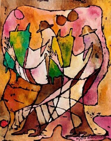 Malarstwo zatytułowany „No.G49b Simchat Tor…” autorstwa Małgorzata Krasucka, Oryginalna praca