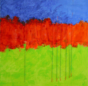Peinture intitulée "jardin anglais" par Christine Vannier, Œuvre d'art originale, Huile