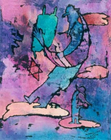 Malarstwo zatytułowany „No.G50 Simchat Tora3” autorstwa Małgorzata Krasucka, Oryginalna praca