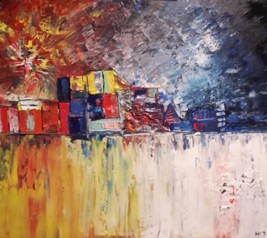 Sunset Peinture intitulée "Sunset" par Hkine, Œuvre d'art originale, Acrylique