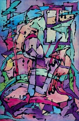 Malarstwo zatytułowany „No.G10” autorstwa Małgorzata Krasucka, Oryginalna praca, Olej Zamontowany na Drewniana rama noszy